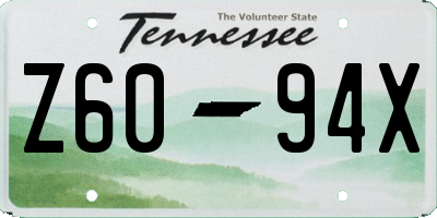 TN license plate Z6094X