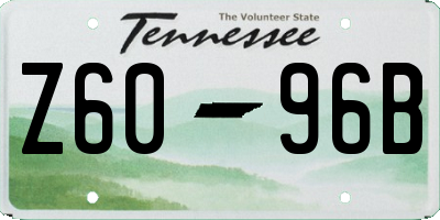 TN license plate Z6096B