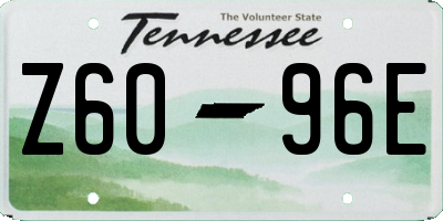 TN license plate Z6096E