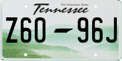 TN license plate Z6096J