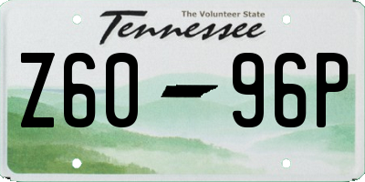 TN license plate Z6096P