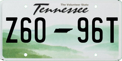 TN license plate Z6096T