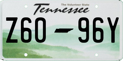 TN license plate Z6096Y