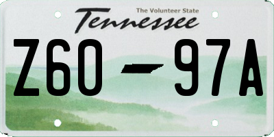 TN license plate Z6097A