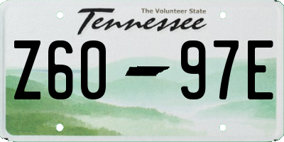 TN license plate Z6097E