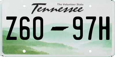 TN license plate Z6097H