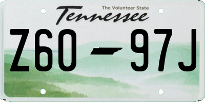 TN license plate Z6097J