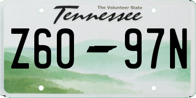 TN license plate Z6097N
