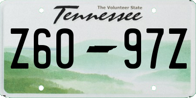TN license plate Z6097Z