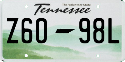 TN license plate Z6098L