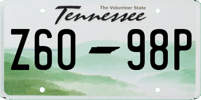 TN license plate Z6098P