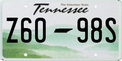 TN license plate Z6098S