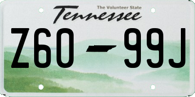 TN license plate Z6099J