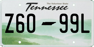 TN license plate Z6099L