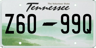 TN license plate Z6099Q