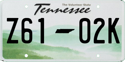 TN license plate Z6102K