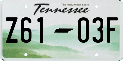 TN license plate Z6103F