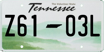 TN license plate Z6103L