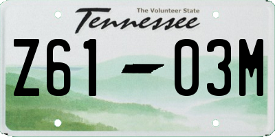 TN license plate Z6103M