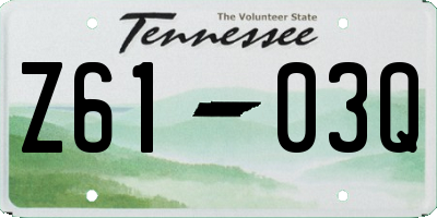 TN license plate Z6103Q
