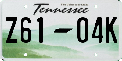 TN license plate Z6104K