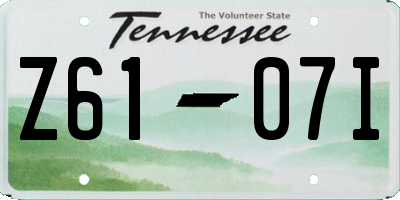 TN license plate Z6107I