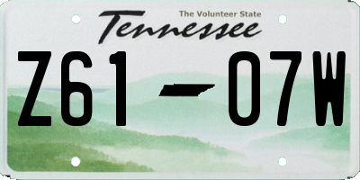 TN license plate Z6107W