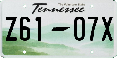 TN license plate Z6107X