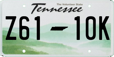 TN license plate Z6110K