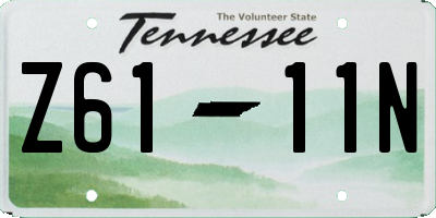 TN license plate Z6111N