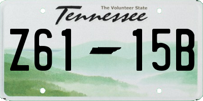 TN license plate Z6115B
