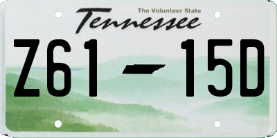 TN license plate Z6115D
