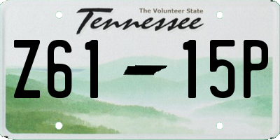 TN license plate Z6115P