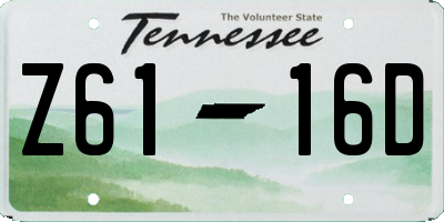 TN license plate Z6116D