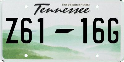 TN license plate Z6116G