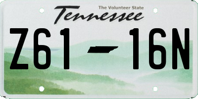 TN license plate Z6116N