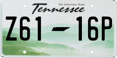 TN license plate Z6116P