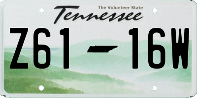 TN license plate Z6116W