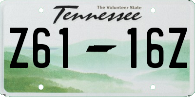 TN license plate Z6116Z