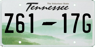 TN license plate Z6117G