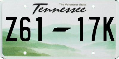 TN license plate Z6117K