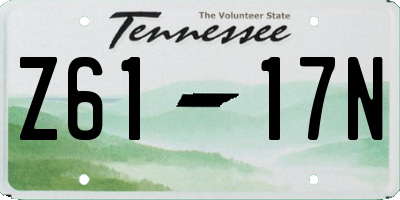 TN license plate Z6117N