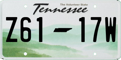 TN license plate Z6117W