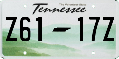 TN license plate Z6117Z
