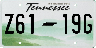 TN license plate Z6119G