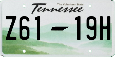 TN license plate Z6119H