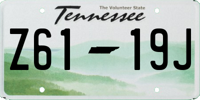 TN license plate Z6119J