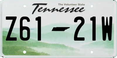 TN license plate Z6121W