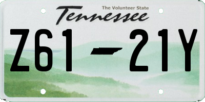 TN license plate Z6121Y