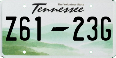TN license plate Z6123G